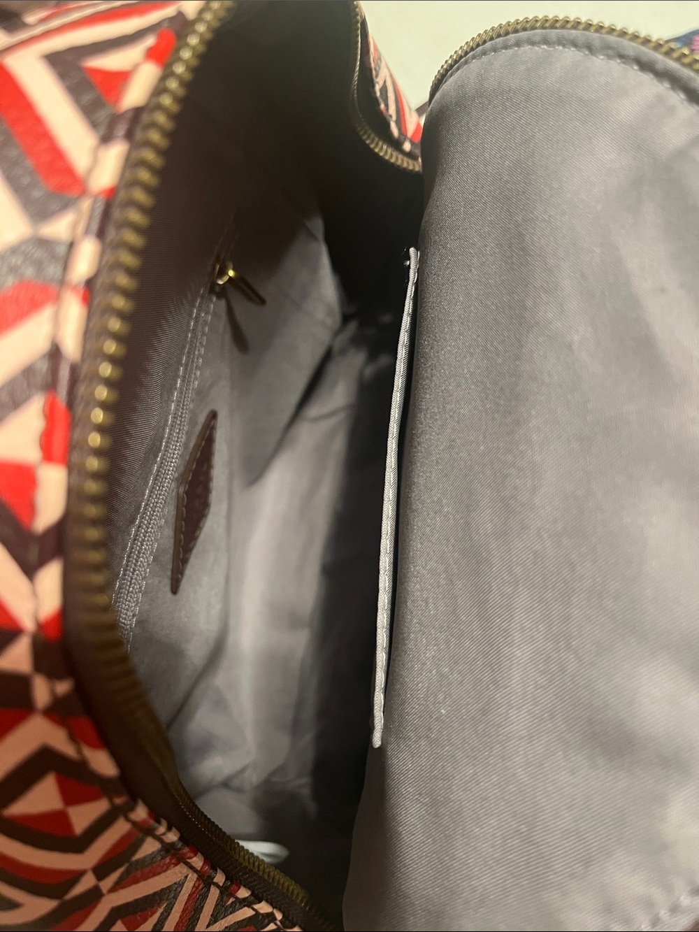 Fossil Felicity Red Geometric Mini Backpack in Red, Black & Creamy Pink - Picture 6 of 9